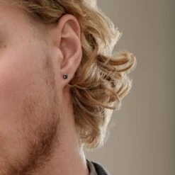 Lucleon Boucle D'oreille "bouton" En Acier Noir 4 Mm -Bijouterie Soldes Boutique rel megashoot 2 earrings 22056 tobiasst 1