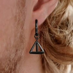 Lucleon Boucle D'oreille En Acier Noir Avec Pendentif Triangle 12 Lucleon Boucle D'oreille En Acier Noir Avec Pendentif Triangle -Bijouterie Soldes Boutique rel megashoot 2 earrings 22172 tobiasst 2 bm