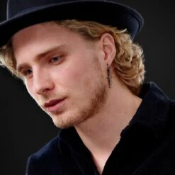 Lucleon Boucle D'oreille En Acier Noir Avec Pendentifs Croix Et Chaîne -Bijouterie Soldes Boutique rel megashoot 2 earrings 22176 tobiasst 1