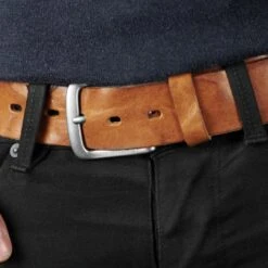 BSWK Ceintuire En Cuir Brun Marbré De Noir -Bijouterie Soldes Boutique rel megashoot belts 12146 2bm