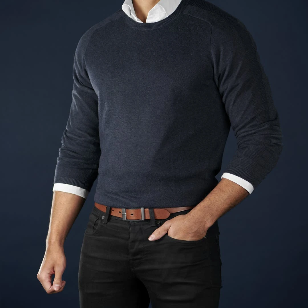 BSWK Ceinture Moderne En Cuir Marron Foncé 7 BSWK Ceinture Moderne En Cuir Marron Foncé – Image 5