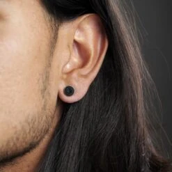 Fort Tempus Boucle D'oreille Magnétique à Cristaux Noirs -Bijouterie Soldes Boutique rel megashoot earrings 16801 2