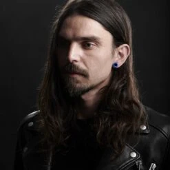 Fort Tempus Tunnel écarteur En Acier Bleu Et Rebords épais -Bijouterie Soldes Boutique rel megashoot earrings 18417 21