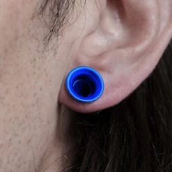 Fort Tempus Tunnel écarteur En Silicone Bleu -Bijouterie Soldes Boutique rel megashoot earrings 18677 3