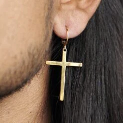 Fort Tempus Boucle D'oreille Avec Pendentif Croix Dorée 11 Fort Tempus Boucle D'oreille Avec Pendentif Croix Dorée -Bijouterie Soldes Boutique rel megashoot earrings 20204 2 bm