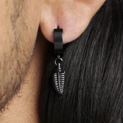 Fort Tempus Boucle D'oreille La Plume Noire -Bijouterie Soldes Boutique rel megashoot earrings 20565 2 bm21