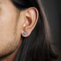 Fort Tempus Clou D'oreille Magnétique à Zircone Bleue 6 Mm -Bijouterie Soldes Boutique rel megashoot earrings 6449 2