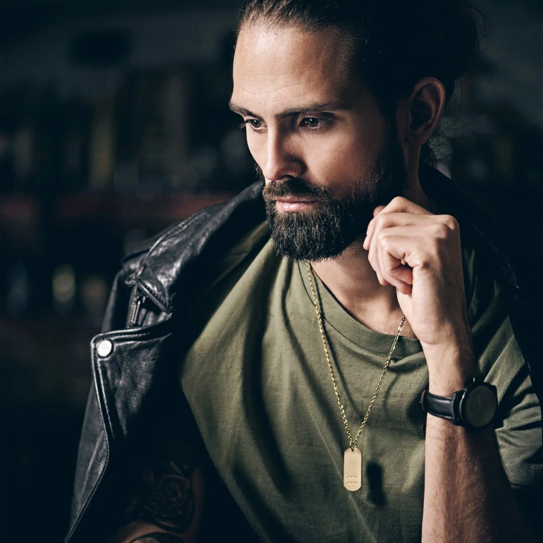 Lucleon Collier Zodiaque En Acier Doré - Le Verseau 6 Lucleon Collier Zodiaque En Acier Doré - Le Verseau – Image 4