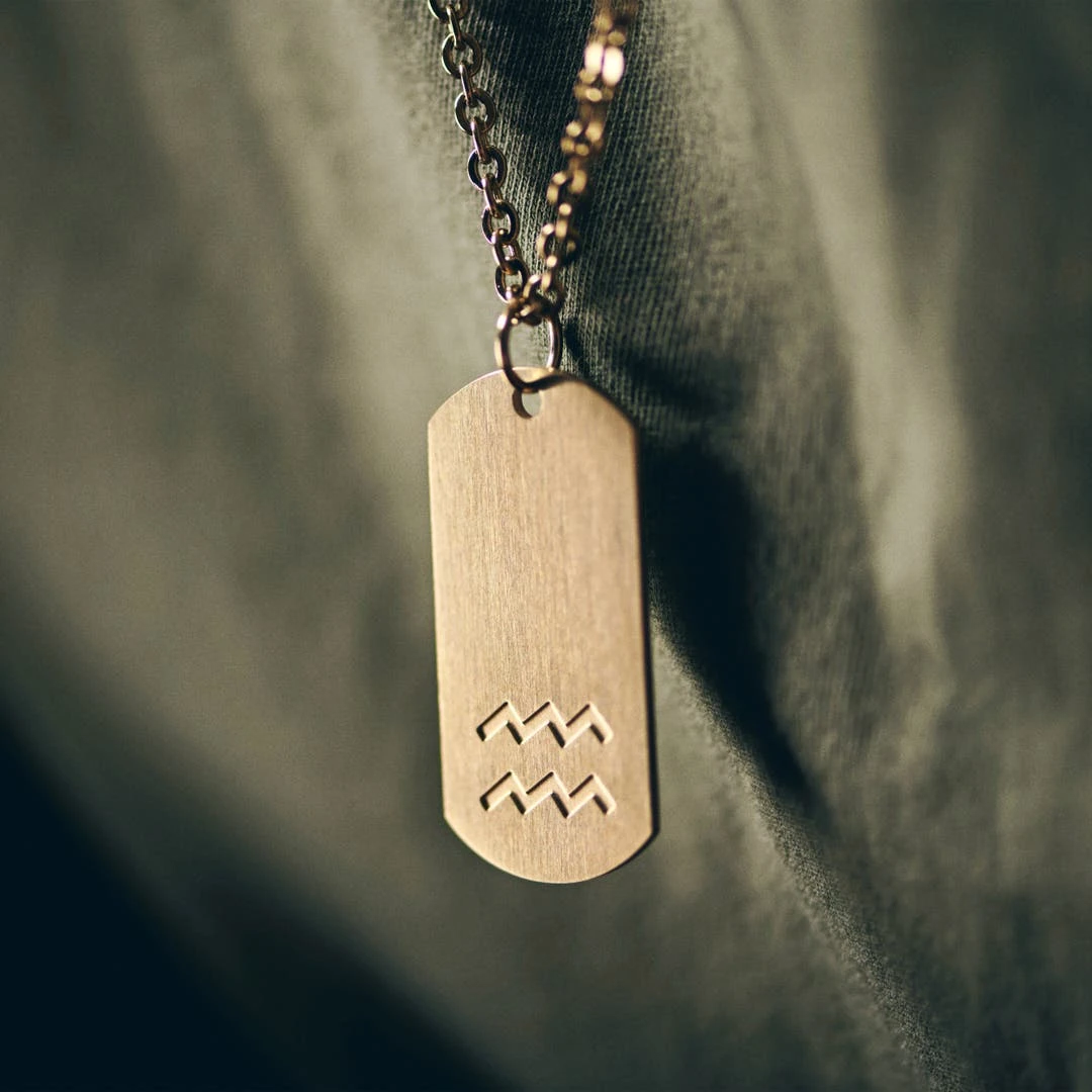 Lucleon Collier Zodiaque En Acier Doré - Le Verseau 4 Lucleon Collier Zodiaque En Acier Doré - Le Verseau – Image 2