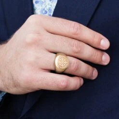 Lucleon Chevalière Ryker De Couleur Or Rose -Bijouterie Soldes Boutique rose gold ring00