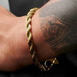 Lucleon Bracelet En Métal Tressé Couleur Or Corwin Amager - 6 Mm -Bijouterie Soldes Boutique rst acpa collectionpage gold 23157 silver 23153 black 23161 bjarkejohansen 2 bm