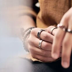 Lucleon Bague Aesop Kash En Titane Argenté -Bijouterie Soldes Boutique rst ll aesop rings xxxx bundle 1b asbjoernb 1x1 3