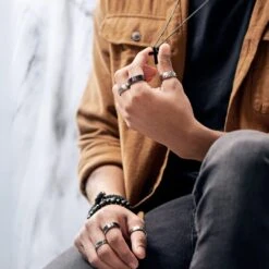 Lucleon Anneau Aesop Brock En Titane Noir -Bijouterie Soldes Boutique rst ll aesop rings xxxx bundle 5abc asbjoernb 1x1 4