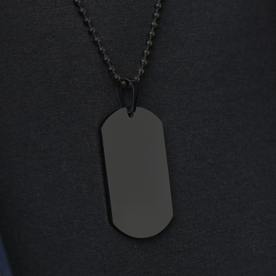 Lucleon Collier à Plaque D'identité Noire 7 Lucleon Collier à Plaque D'identité Noire – Image 5