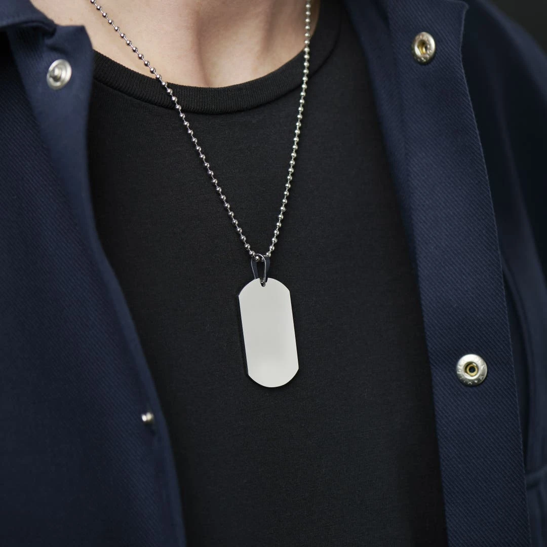 Lucleon Collier Avec Plaque D'identité Argentée 5 Lucleon Collier Avec Plaque D'identité Argentée – Image 3