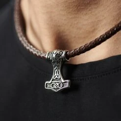 Fort Tempus Collier En Cuir Marron Et Pendentif Celtique Double Face -Bijouterie Soldes Boutique rst megashoot neck 14367 3