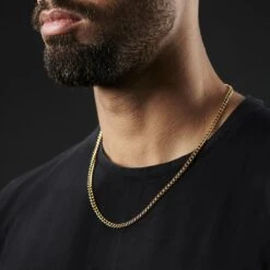 Lucleon Chaîne Dorée à Mailles De 4 Mm -Bijouterie Soldes Boutique rst megashoot neck 15153 2