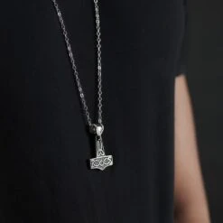 Fort Tempus Collier En Acier Avec Marteau De Thor Argenté -Bijouterie Soldes Boutique rst megashoot neck 4685 2