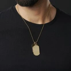 Lucleon Collier à Deux Plaques D'identité Doré -Bijouterie Soldes Boutique rst megashoot neck2 2 19801