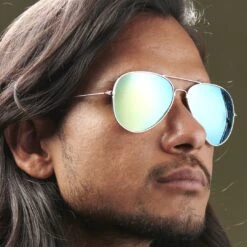 Paul Riley Lunettes Aviator Argentées Et Bleues Polarisées -Bijouterie Soldes Boutique rst megashoot sunglas 13911 2 bm