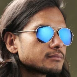 Paul Riley Lunettes De Soleil Aviateur Argentées à Verres Bleu Miroir 13 Paul Riley Lunettes De Soleil Aviateur Argentées à Verres Bleu Miroir -Bijouterie Soldes Boutique rst megashoot sunglas 13918 2 bm