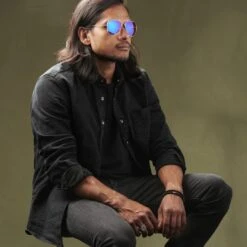 Paul Riley Lunettes De Soleil Aviateur à Montures Dorées Et Verres Irisés -Bijouterie Soldes Boutique rst megashoot sunglas 17167 1