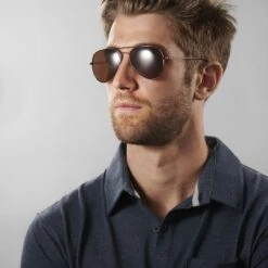 Paul Riley Lunettes Aviateur à Monture Marron Et Verres Polarisés -Bijouterie Soldes Boutique rst megashoot sunglases 13908 2