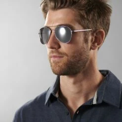Paul Riley Lunettes De Soleil Argentées De Style Aviateur Et Verres Miroir -Bijouterie Soldes Boutique rst megashoot sunglases 13913 2