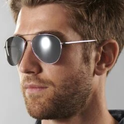 Paul Riley Lunettes De Soleil Argentées De Style Aviateur Et Verres Miroir -Bijouterie Soldes Boutique rst megashoot sunglases 13913 2 bm