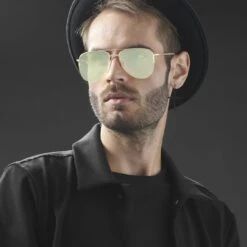 Paul Riley Lunettes De Soleil Aviateurs Or Et Vert -Bijouterie Soldes Boutique rst megashoot sunglasses 13907 2yg