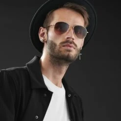 Paul Riley Lunettes De Soleil Aviateur Dorées à Verres Dégradés Marron -Bijouterie Soldes Boutique rst megashoot sunglasses 13914 1