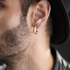 Moody Mason Boucle D'oreille Jax Crochet En Acier Doré -Bijouterie Soldes Boutique rst nmme gold 21491 2 1