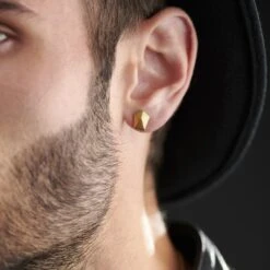 Moody Mason Clous D'oreilles Jax En Acier Doré -Bijouterie Soldes Boutique rst nmme gold 21494 2 1