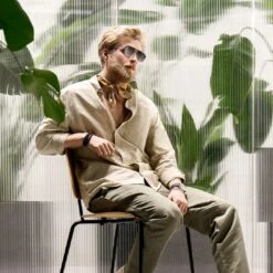 Arkai Occasus | Lunettes De Soleil à Verres Mi-sombres Polarisés Et Double Pont Noir Et Transparent -Bijouterie Soldes Boutique rst spring 23 arkai sunglasses darkandblue 1b 2