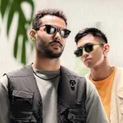 Arkai Occasus | Lunettes De Soleil Rétro Bicolores à Verres Noirs Polarisés -Bijouterie Soldes Boutique rst spring 23 sz sunglasses square greyblack 1b