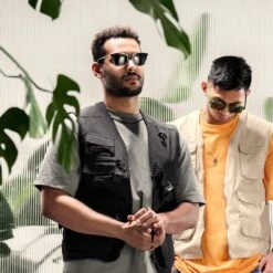 Arkai Occasus | Lunettes De Soleil Rétro Bicolores à Verres Noirs Polarisés -Bijouterie Soldes Boutique rst spring 23 sz sunglasses square greyblack 1c