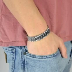 Fort Tempus Bracelet Argenté En Acier Inoxydable ''Mattie'' -Bijouterie Soldes Boutique s lv matsoe armba nd