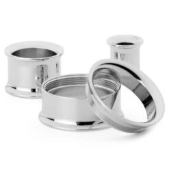 Fort Tempus Tunnel écarteur En Acier Argenté à Rebord Mince -Bijouterie Soldes Boutique sss3 9