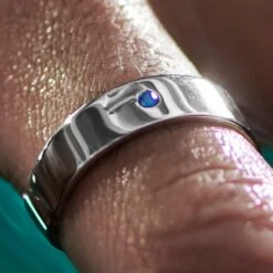 Sidegren Anneau Adrian En Argent Sterling 925 Avec Zircone Bleue -Bijouterie Soldes Boutique ste asrd drop bj rnvalentin 24902 2 1x1bm