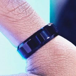 Lucleon Ferrum | Anneau Noir En Céramique Brossée à Bords Biseautés Polis - 8 Mm -Bijouterie Soldes Boutique ste ll ferrum rings asbj rn 25597 1x1 49bm 1