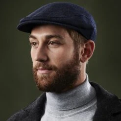 Fawler Casquette Plate Fido Eddye En Laine Bleue -Bijouterie Soldes Boutique ste megashoot hats 17218 17