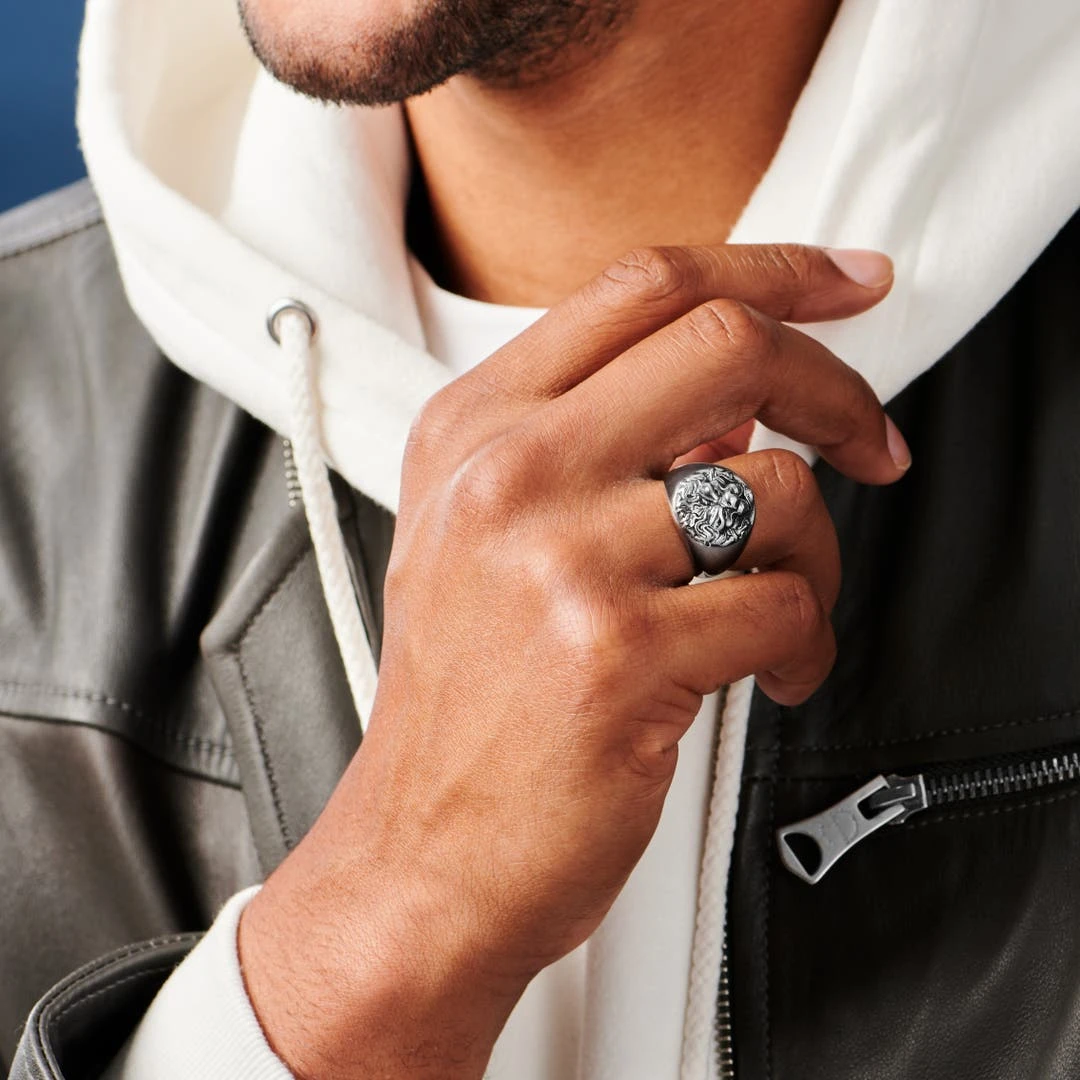 Moody Mason Chevalière Argentée Le Lion 4 Moody Mason Chevalière Argentée Le Lion – Image 2