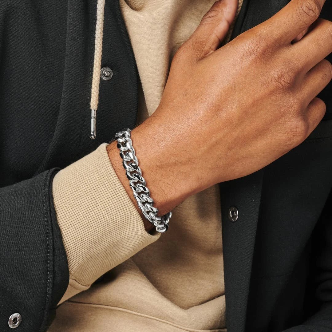 Lucleon Gourmette En Acier Argenté 16 Mm 5 Lucleon Gourmette En Acier Argenté 16 Mm – Image 3