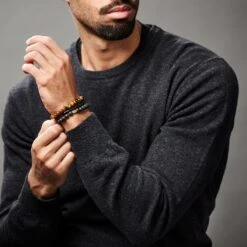 Lucleon Set De Bracelets Miro En Oeils De Tigre, Pierres De Lave & Noix De Coco -Bijouterie Soldes Boutique ste spring2021 ig bracelet 14579 22